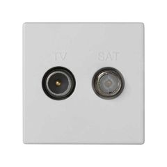 Toma tv+sat iec única hembra con placa embellecedora blanco simon k45