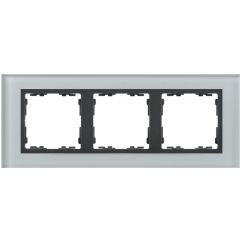 Marco para 3 elementos cristal gris interior grafito simon 82 nature