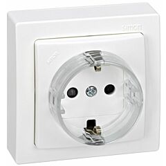 Base de enchufe schuko monobloc 16 a 250v~ con dispositivo seguridad y embornamiento a tornillo blanco simon 73 loft