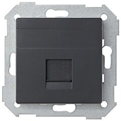 Placa de voz y datos plana con guardapolvo para 1 conector rj45 amp® grafito simon 82