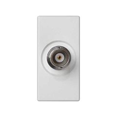 Conector bnc 75 ohms hembra con placa embellecedora blanco simon k45