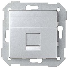 Placa de voz y datos plana con guardapolvo para 1 conector rj45 amp® aluminio frío simon 82 detail