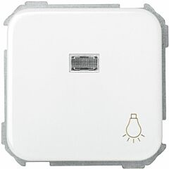 Pulsador con grabado luz 10 a 250v~, luminoso incorporado y sistema de embornamiento rápido blanco simon 31