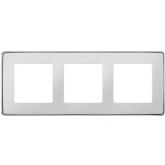 Marco para 3 elementos blanco base cromo simon 82 detail select
