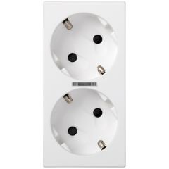 Base doble schuko a tornillo con led bl