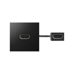 Conector hdmi tipo “a” hembra-hembra con latiguillo y placa incorporada negro simon 400