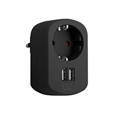 Adap. combi 1 toma 16a 250v + 2 usb ng