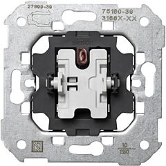 Pulsador 10 a 250v~ con luminoso incorporado y sistema de embornamiento rápido simon 75