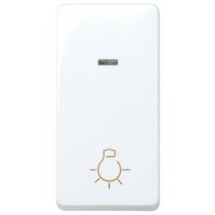 Pulsador con grabado luz 10 a 250v~ de medio elemento, luminoso incorporado y embornamiento rápido blanco simon 27 play