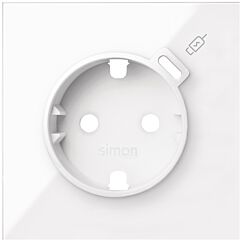 Tapa para base schuko con cargador usb c blanco brillante simon 100