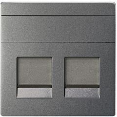 Placa v&d plana cg para 2 rj45 amp