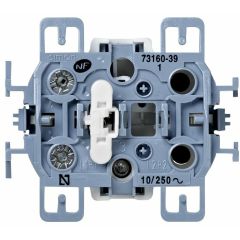 Pulsador 10 a 250v~ con luminoso incorporado y sistema de embornamiento a tornillo simon 73