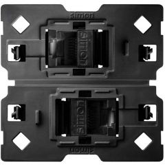 Conector informático rj45 amp® de categoría 6 utp doble con adaptador simon 100