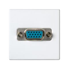 Conector vga hd15 hembra con sistema de embornamiento a tornillo y placa incorporada blanco simon 27 play