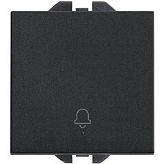 Pulsador con grabado campana 10a 230v~ y sistema de embornamiento rápido negro mate simon 270