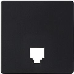 Placa para tomas telefónicas con conectores rj11 y rj12 negro mate simon 82 concept