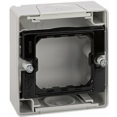 Caja de superficie estanca para 1 elemento gris simon aqua