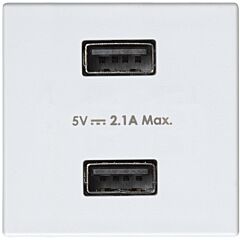 Cargador usb doble 5v/dc 2.1a tipo a hembra blanco simon 27 play