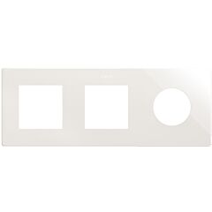 Marco compuesto por 2 elementos y 1 estética mínima para base enchufe schuko clean blanco simon 270