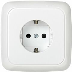 Base de enchufe schuko monobloc 16 a 250 v~ con disp. seguridad y sistema de embornamiento tornillo blanco simon 31