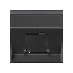 Placa de voz y datos inclinada con guardapolvo 1 elemento para 1 rj45 grafito simon 500 cima