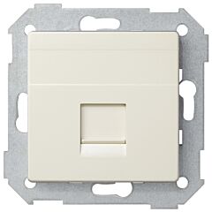 Placa de voz y datos plana con guardapolvo para 1 conector rj45 amp® marfil simon 82