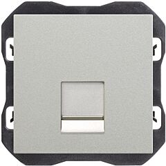 Tapa de voz y datos plana con guardapolvo para 1 conector rj45 aluminio simon 270
