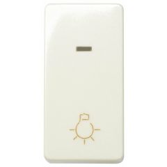 Pulsador con grabado luz 10 a 250v~ de medio elemento, luminoso incorporado y embornamiento rápido marfil simon 27 play