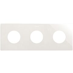Marco estética mínima para base schuko clean para 3 elementos blanco simon 270