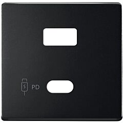 Placa para cargador usb a+c quickcharge negro mate simon 82 concept
