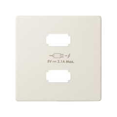 Placa para cargador usb 2 conectores 5vdc 2.1a tipo a marfil simon 82