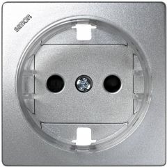 Tapa con dispositivo de seguridad para la base de enchufe schuko aluminio simon 73 loft