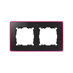 Marco para 2 elementos grafito base rosa fluor simon 82 detail select