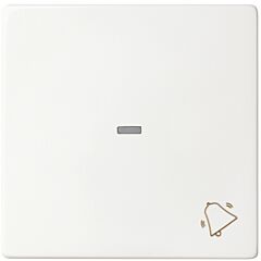 Tecla individual con grabado campana para pulsador blanco mate simon 82 concept