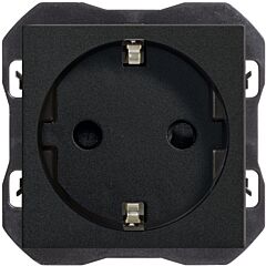 Base de enchufe schuko 16a 250 v~ con sistema de embornamiento a tornillo negro mate simon 270