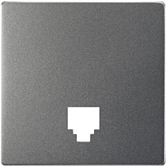 Placa para tomas telefónicas con conectores rj11 y rj12 titanio simon 82 concept