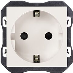 Base de enchufe schuko 16a 250 v~ con sistema de embornamiento a tornillo blanco mate simon 270
