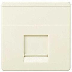Placa de voz y datos plana con guardapolvo para 1 conector rj45 amp® marfil simon 27 play