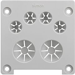 Tapa lateral con acceso directo de cableado para perfiles de aluminio ofiblock compact y line gris claro simon k45