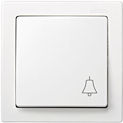 Pulsador monobloc con grabado campana 10 a 250v~ con sistema de embornamiento a tornillo blanco simon 73 loft