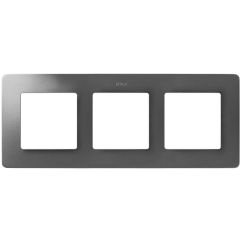 Marco para 3 elementos aluminio frío base negro simon 82 detail original