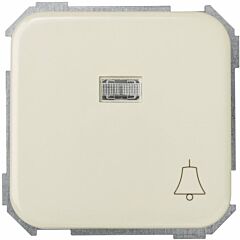 Pulsador con grabado campana 10 a 250v~, luminoso incorporado y sistema de embornamiento rápido marfil simon 31