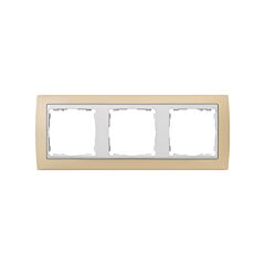 Marco para 3 elementos crema interior blanco simon 82