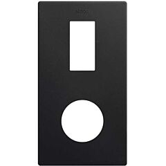 Marco estética mínima vertical para 2 elementos para 1 base de enchufe schuko clean negro mate simon 270