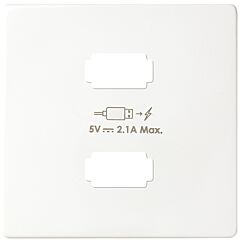 Placa para cargador usb 2 conectores 5vdc 2.1a tipo a blanco simon 82
