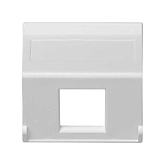 Placa de voz y datos inclinada sin guardapolvo de 1 elemento para 1 conector rj45 blanco simon k45