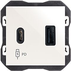 Cargador usb doble a+c 30w power delivery blanco simon 270