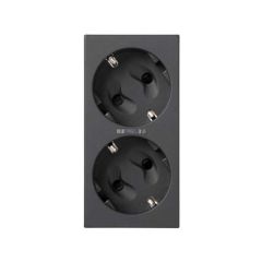 Base doble schuko por corte con led gr