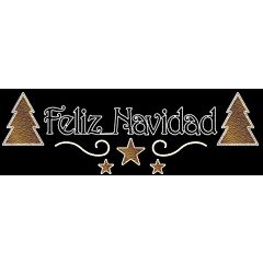 Feliz navidad con abetos cw 450x115cm