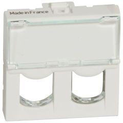 Adaptador mosaic para rj45 para 2 conectores utp systimax - 2mod - blanco